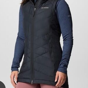 Columbia Women's Black Long Quilted Vest